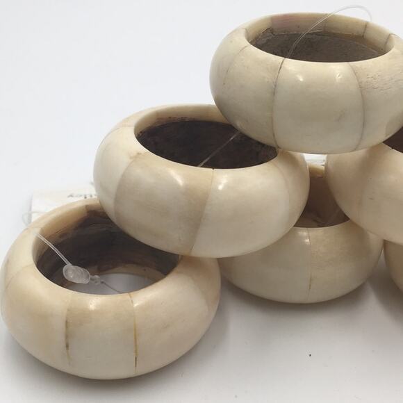 Home Decor napkin holders (6) made out of bone NEW - Picture 3 of 11